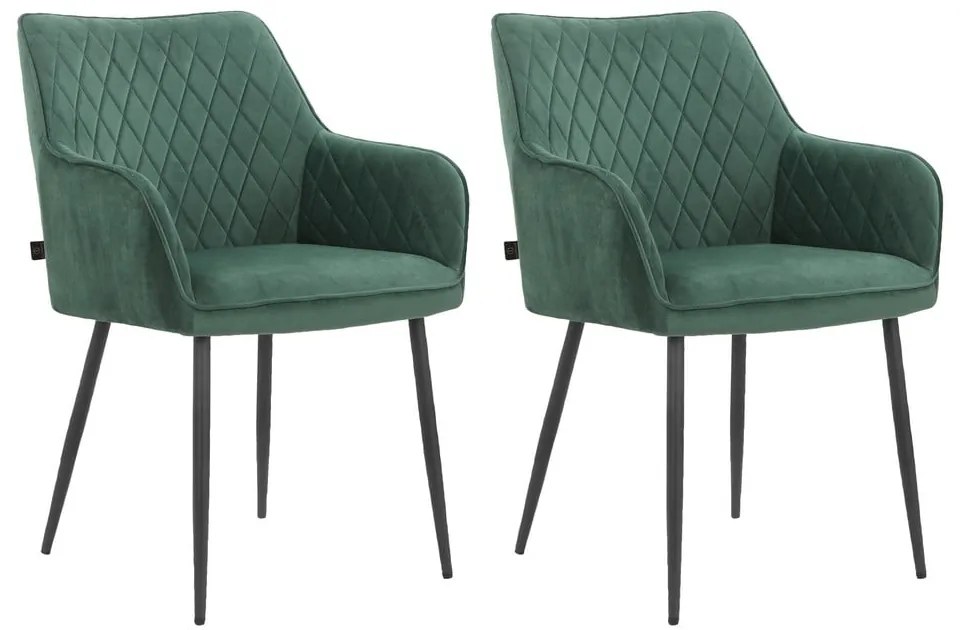 Set de scaune de sufragerie verde 2 buc. tapițat Elvira – Støraa