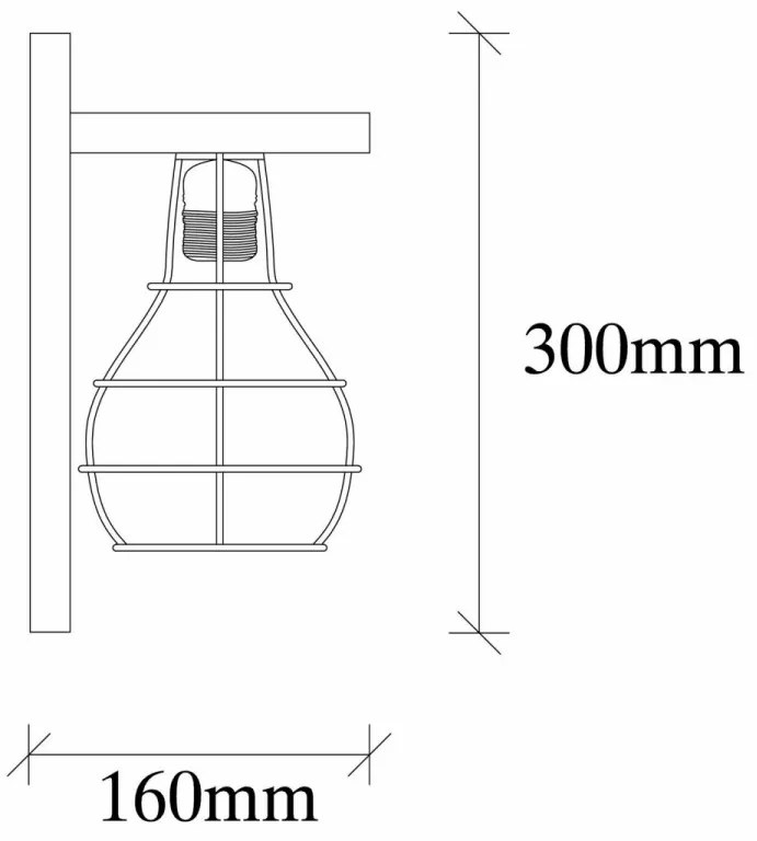 Aplica de Perete Erebos - 121-A, Soclu E27, Max 40W, Culoare Lemn