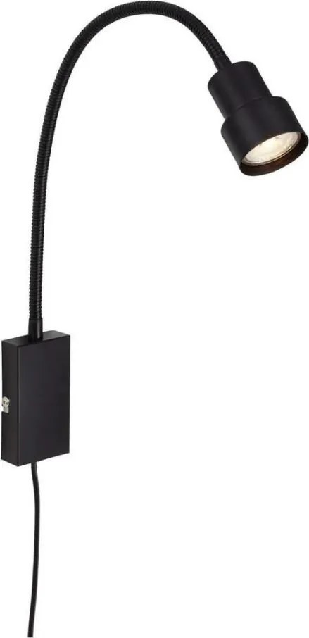 Lampă LED tactilă de perete TUSI 1xGU10/5W/230V negru Briloner 2085-015