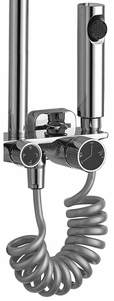 Baterie de dus Helix argintie