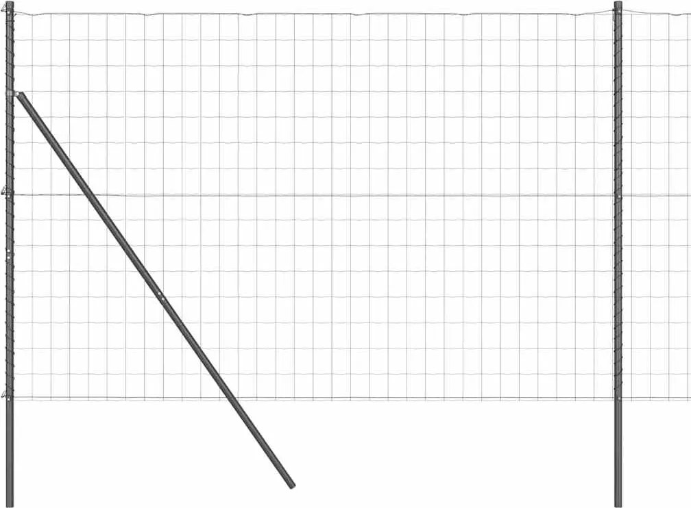 vidaXL Gard cu Stâlp Gri 1,5 x 10 m Oțel și PVC