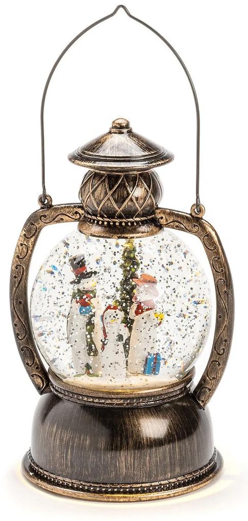 Decoratiune LED KONSTSMIDE Snowman Family, umpluta cu apa 12,7/10,8/20 cm
