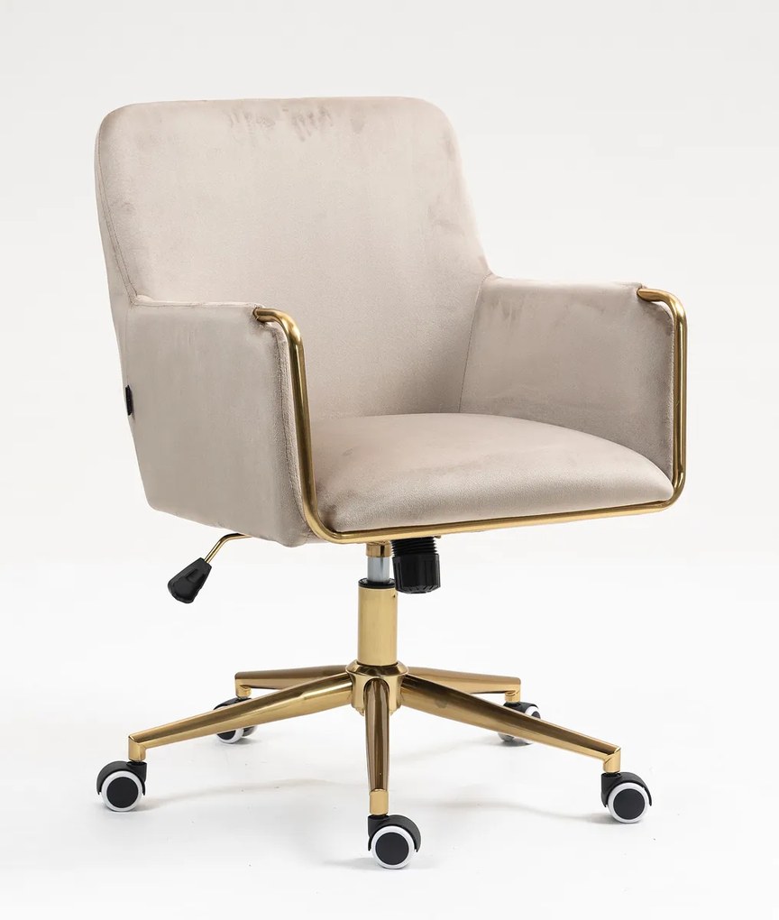 HR4318K Scaun Latte Catifea cu Bază Aurie