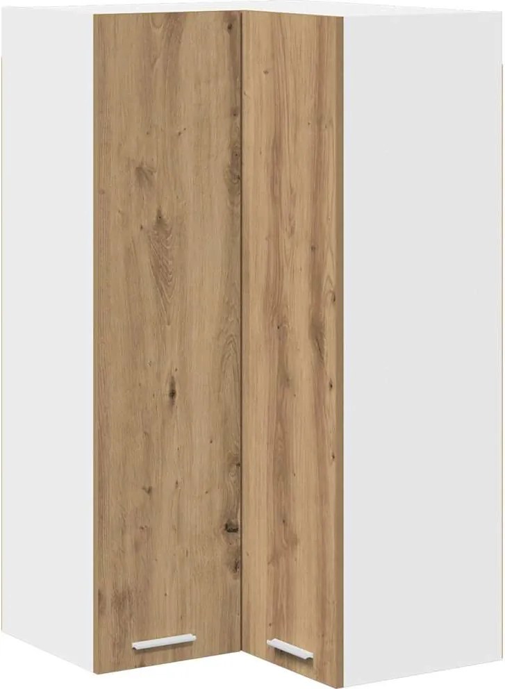 vidaXL Dulap suspendat cu ușă Stejar Artisan și Alb 57 x 57 x 100 cm
