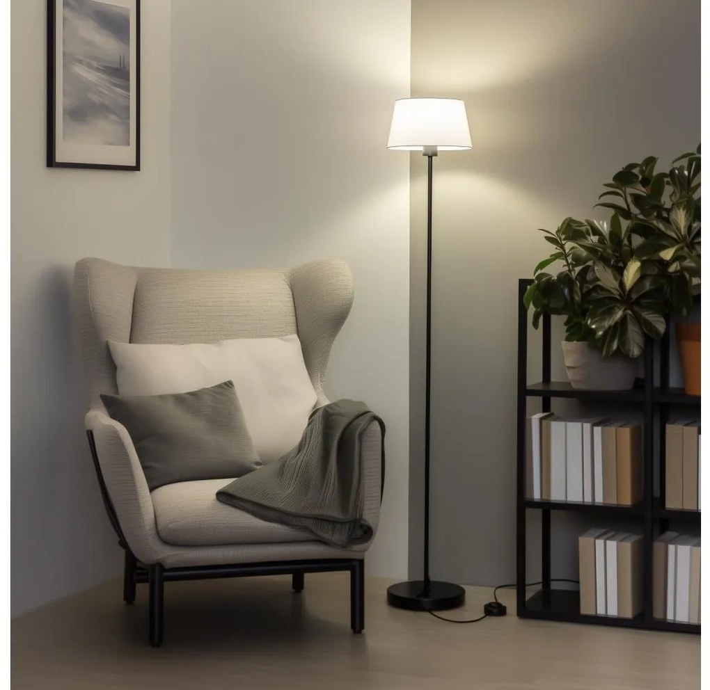 Brilagi - Lampă LED de podea CERIA, 1x E27/40W/230V, Ø 25 cm, alb/negru