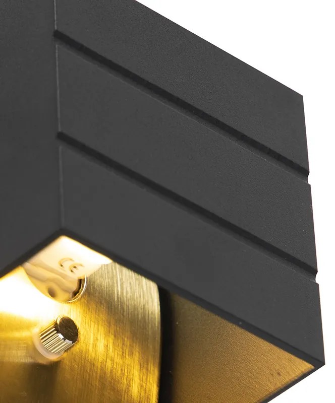 Aplica de perete de design neagră cu auriu - Amy