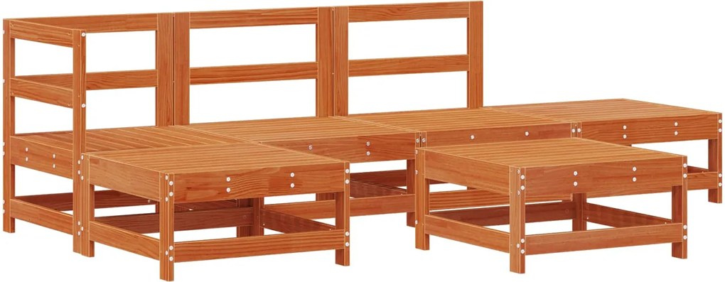 vidaXL Set de lounge pentru grădină 6 pcs Maro Ceară Lemn masiv de pin