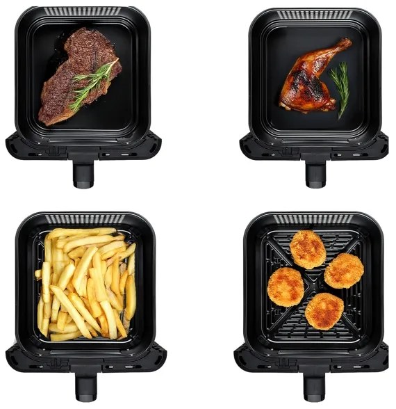 Friteuză cu aer cald TESLA Electronics AirCook - multifuncțională, digitală, 11 l, 2800W/230V, neagră