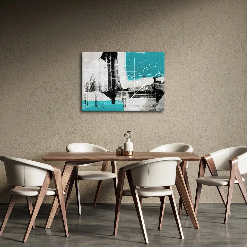 Tablou - Abstract turcoaz (70x50 cm)