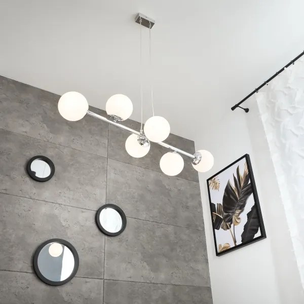 Brilagi - Lustră suspendată pe cablu MALONY, 6 x E14, max. 20W, 230V, crom lucios