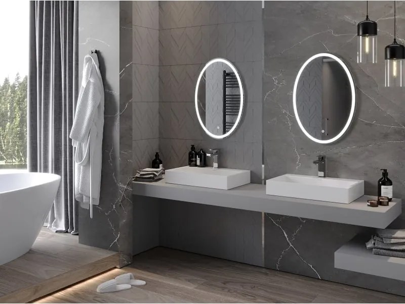 Mexen Elz oglindă de baie iluminată 50 x 70 cm, LED 6000K, anti-aburire - 9802-050-070-611-00