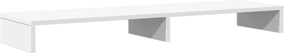 vidaXL Suport monitor, alb, 100x27x10 cm, lemn prelucrat
