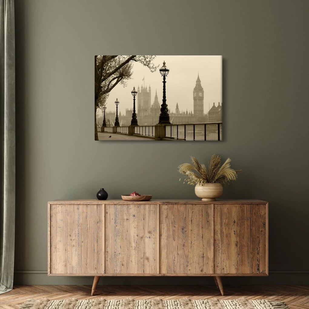 Tablou - Londra în ceață, Anglia (90x60 cm)