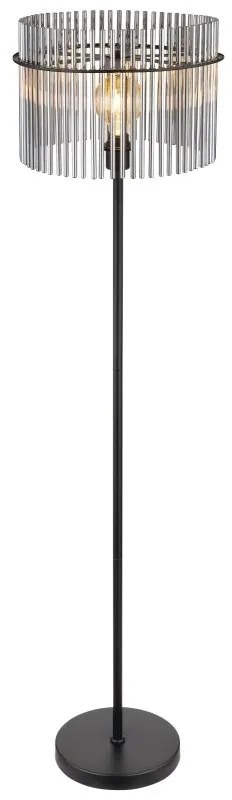 Lampadar, lampa de podea design modern GORLEY negru, fumuriu
