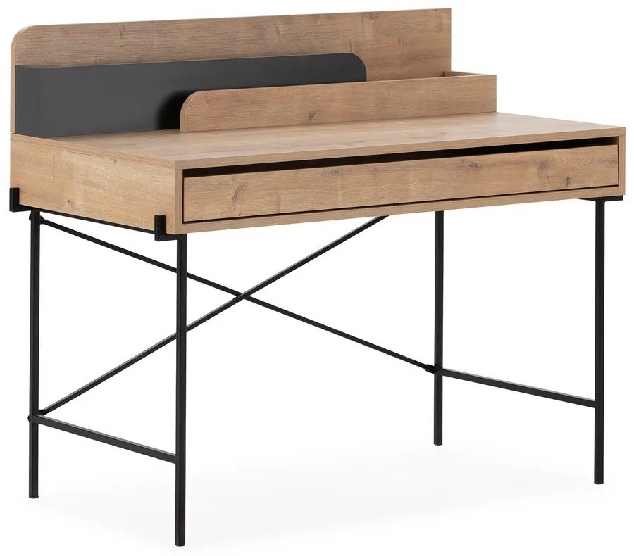 Birou de tip secretaire din lemn de stejar 60x113 cm Lila – Marckeric