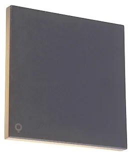 Aplică de perete de design din aluminiu gri 15 cm cu LED integrat 9W - Skyf