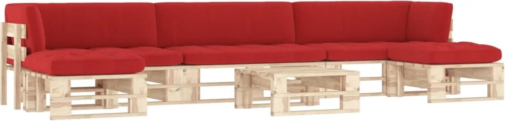 vidaXL Set mobilier de grădină cu perne, 6 piese, lemn pin tratat