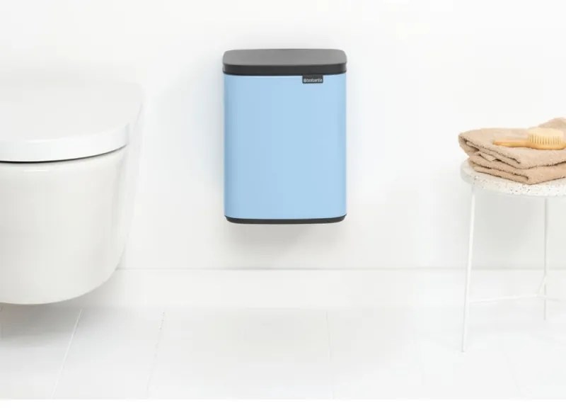 Cos de gunoi Brabantia Bo Small 1006631, 7 L, Deschidere lina si silențioasa, Baza antiderapanta, Albastru deschis