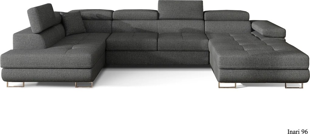 Colțar lemn masiv Formă U Extensibil Roger 345x202cm Personalizabil - Monolith 37 + Monolith 97, Stânga