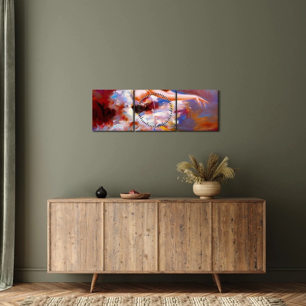 Tablou - Balerină,pictură (cu ceas) (90x30 cm)