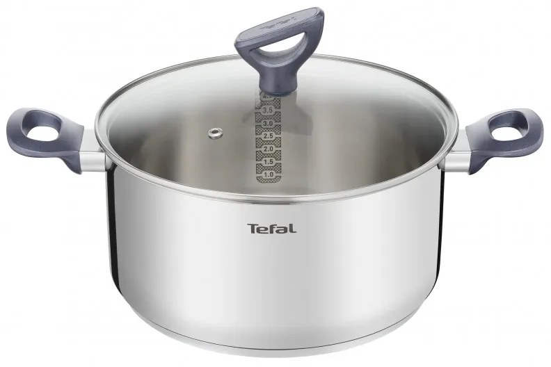 Oala Tefal G7124645 DAILY COOK, 24 cm, 4,5 l, termorezistent, inducție, fără PFOA, Inox