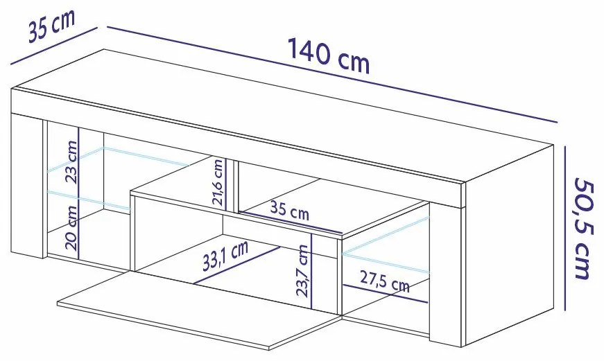 Masă TV Bionca (alb + gri). 1098600
