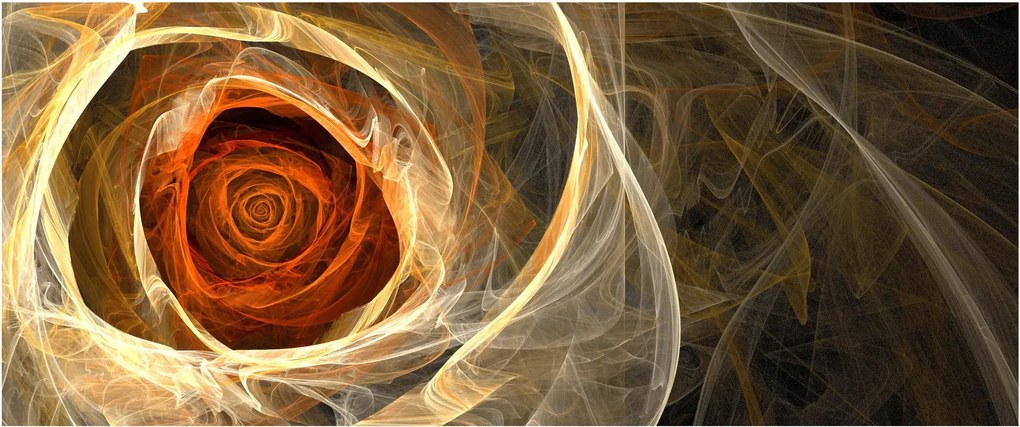 Tablou - Trandafiri abstracți în culori aprinse (120x50 cm)