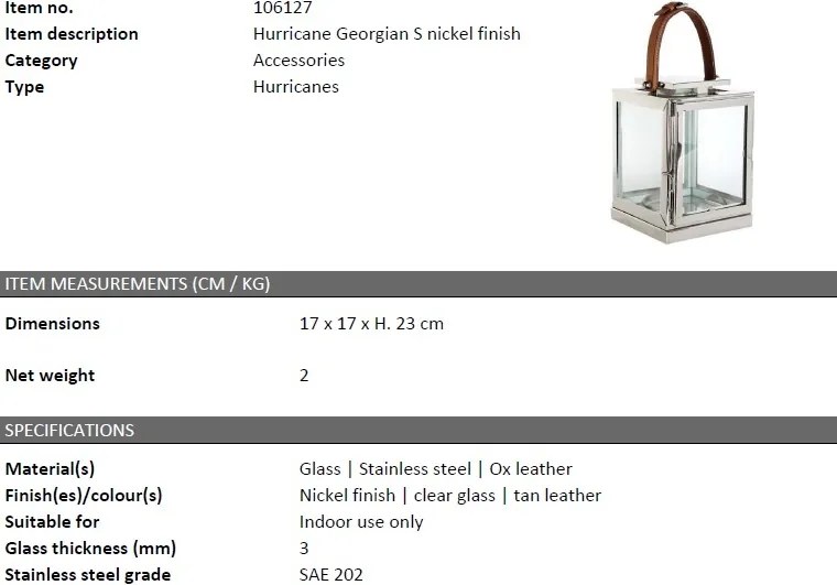 Suport lumanare design LUX Georgian S 106127 HZ