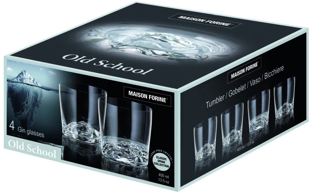 Set 4 pahare gin 400ml, Old School