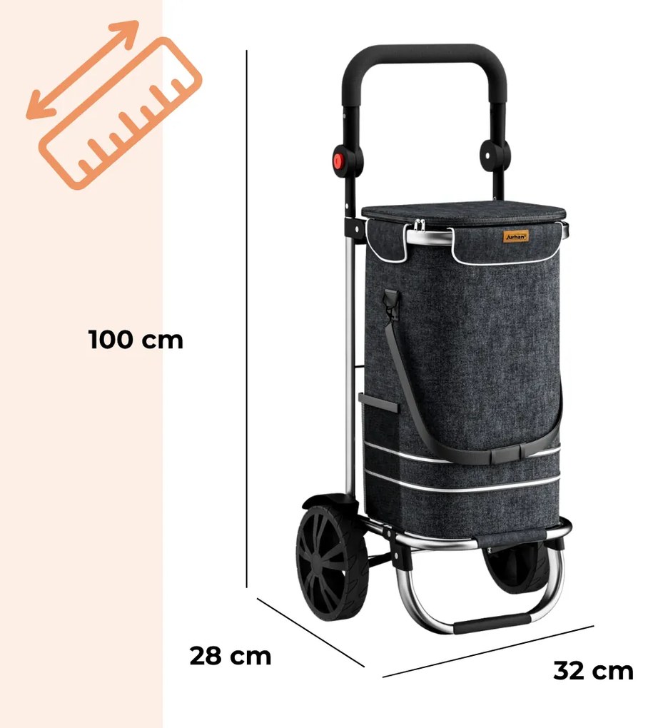 Geantă de cumpărături pe roți EASY, 50L, negru Jurhan