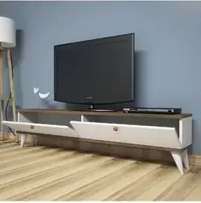 Comoda TV, Paris Homs, nuc/alb, 35 x 160 x 25 cm, PAL