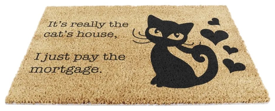 Covoraș de intrare din fibre de nucă de cocos 40x60 cm It's Really the Cats House – Artsy Doormats