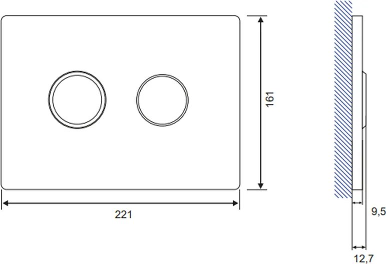 Clapeta actionare rezervor wc crom lucios Cersanit Accento II