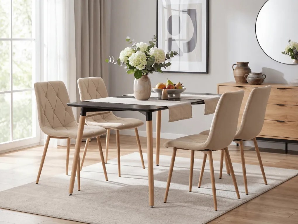 Scaun de dining din catifea bej deschis LIBRA