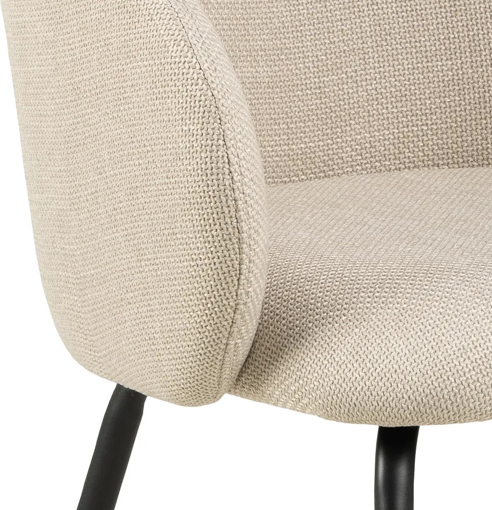 MAZZONI EXPORT CLARA Bej (material Basel 24)/picioare negre - SCAUN MODERN ADÂNC TAPIȚAT PENTRU SALON/LIVING/BIROU LOFT