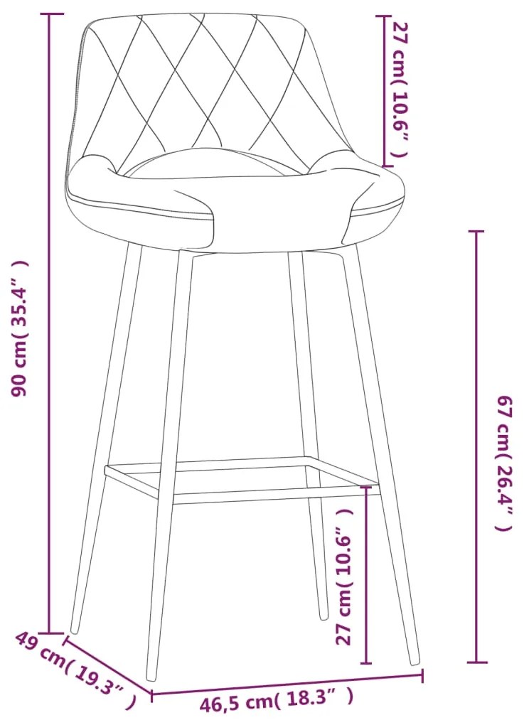 Scaun de bar, gri, piele ecologica 1, Gri