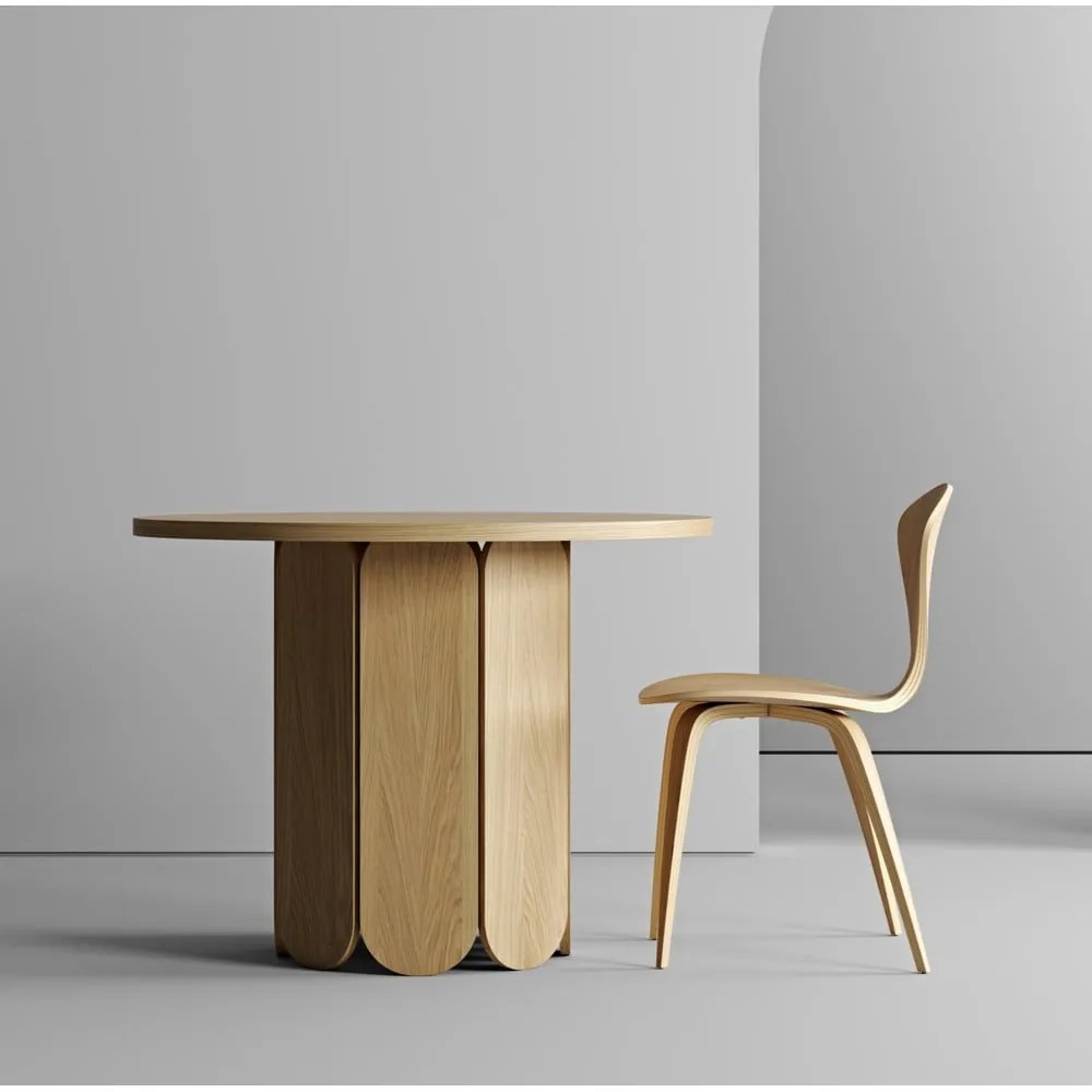 Masă dining cu aspect de lemn de stejar Woodman Soft, ø 98 cm