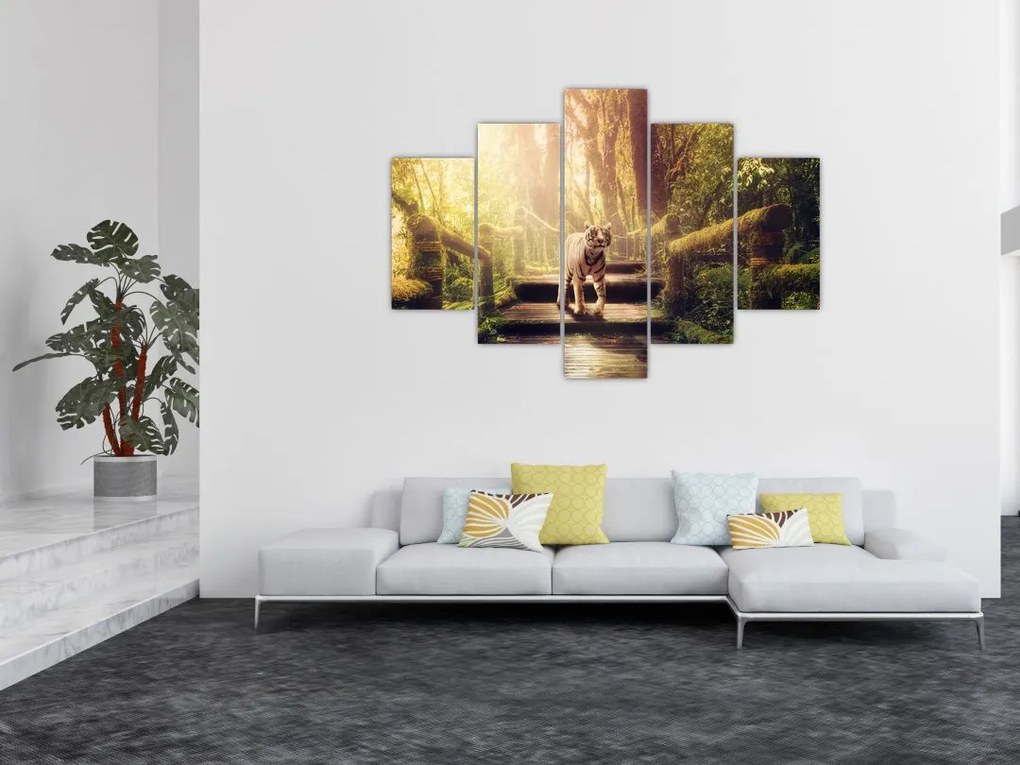 Tablou cu tigrul în djunglă (150x105 cm)