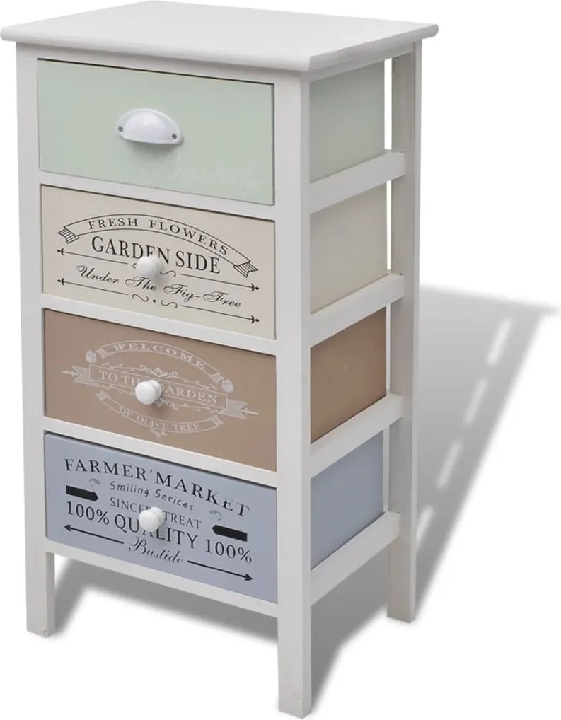 vidaXL Dulap în stil franțuzesc, 4 sertare, lemn