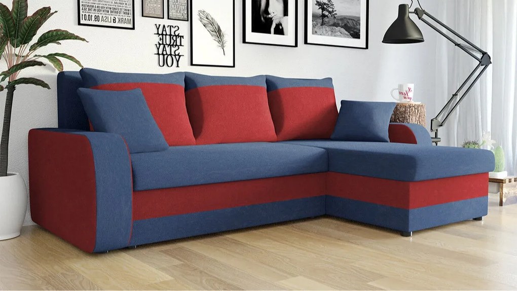 Colțar Miami 195 Cutie de pat, 238x147x80cm, 117 kg, Picioare: Plastic