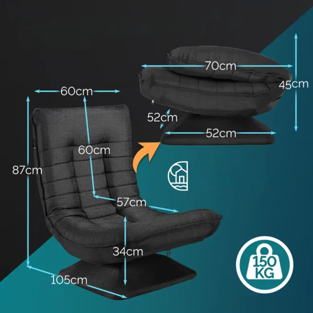 Șezlong ABERDEEN, 87x60x105cm, negru Casaria