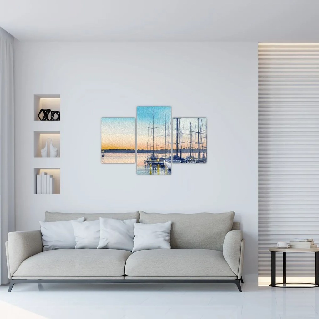 Tablou - Plimbare cu barca, aquarel (90x60 cm)