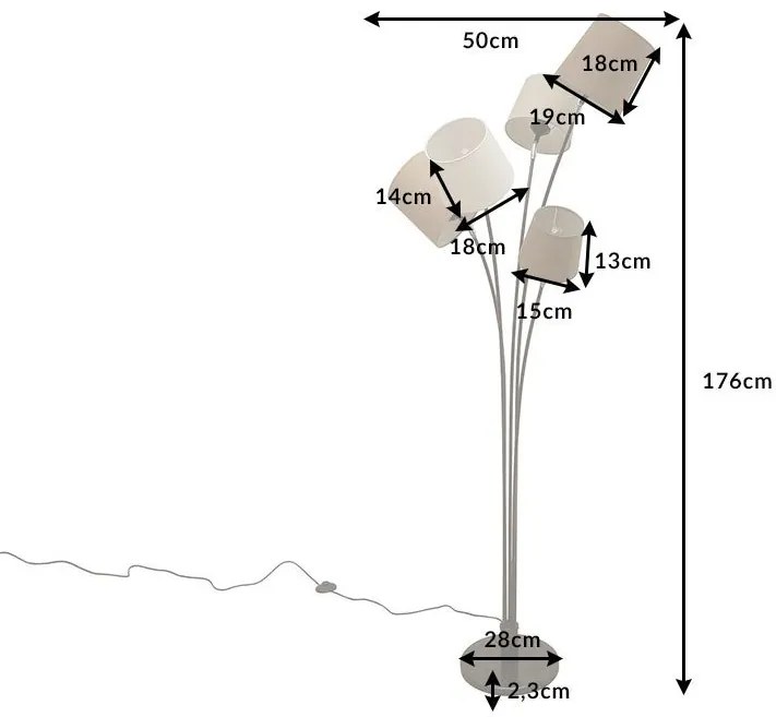 Lampadar cu 5 brate Levels A-39059 VC