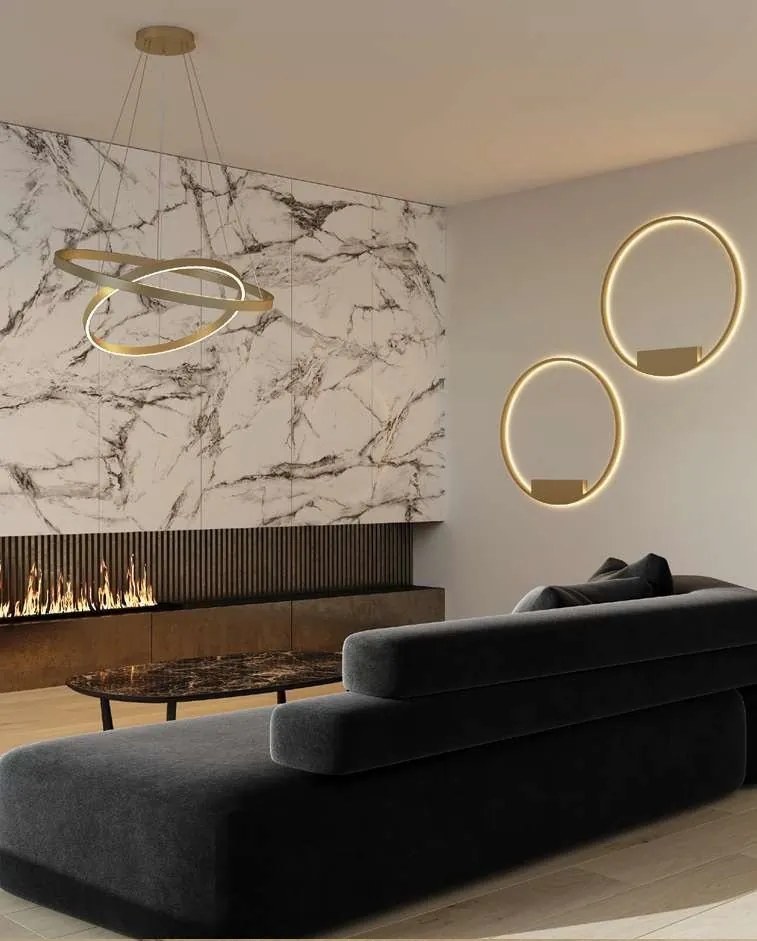 Aplica LED de perete design modern Rim negru 40cm