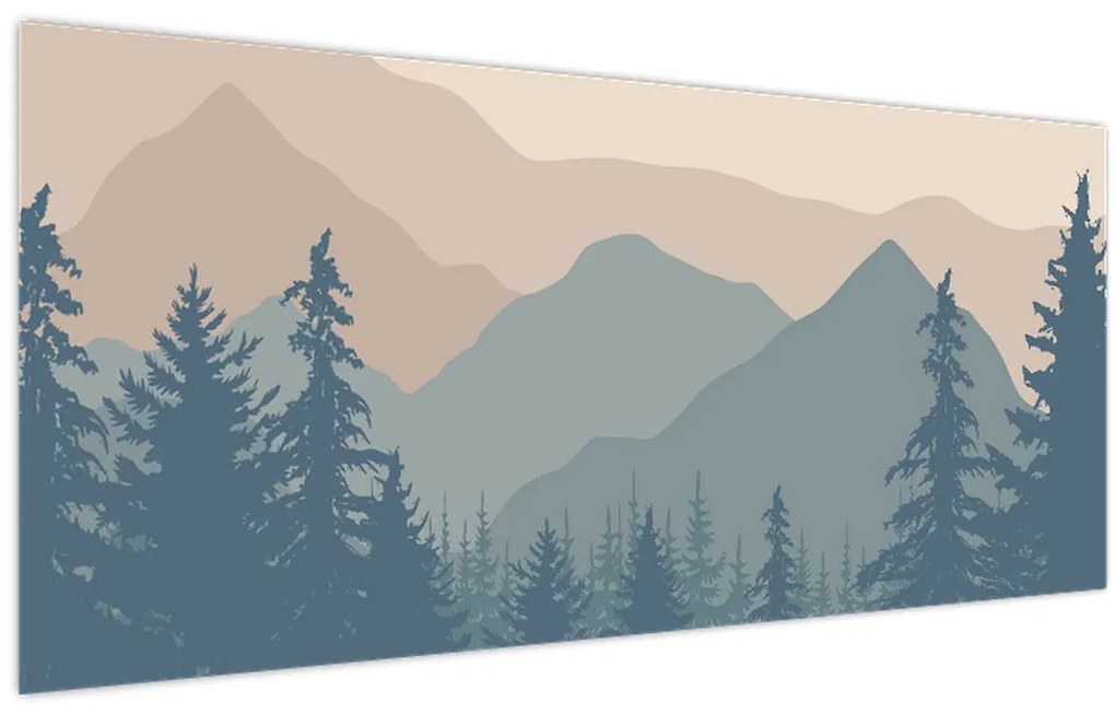 Tablou - Munții Turcoaz N⁰2 (120x50 cm)