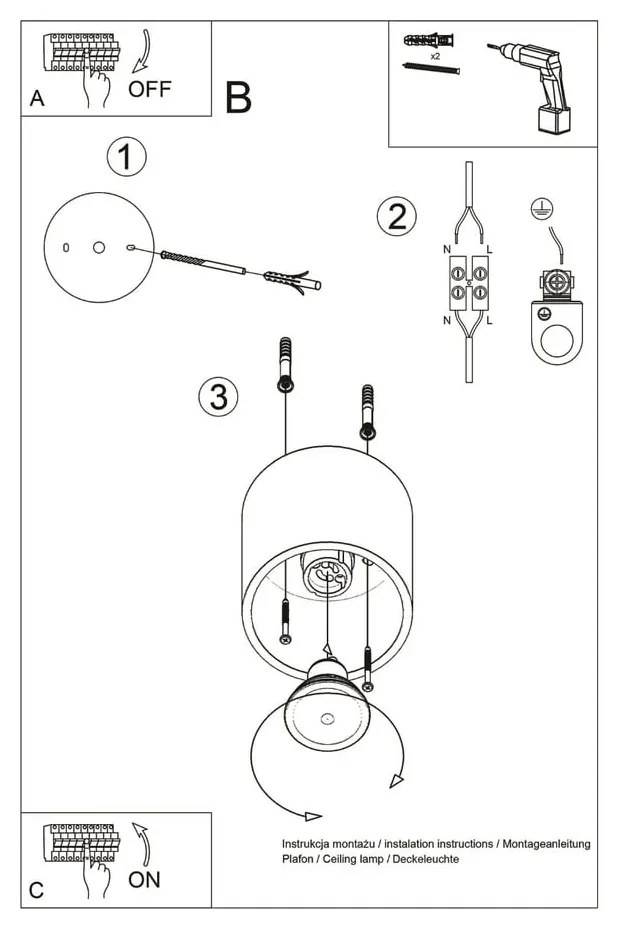 Spot gri închis ø 10 cm Roda – Nice Lamps