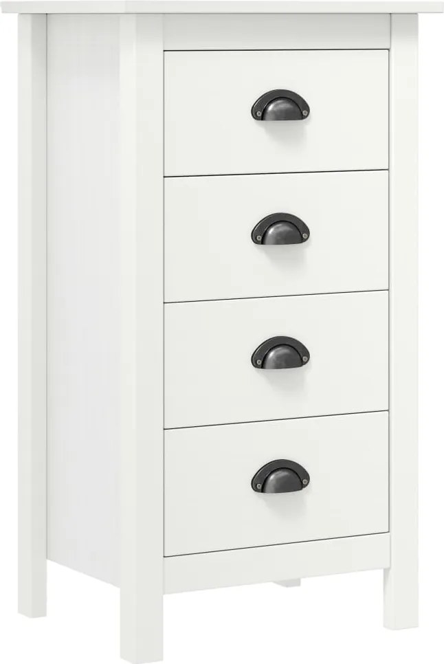 vidaXL Servantă Hill, alb, 46x35x80 cm, lemn masiv de pin