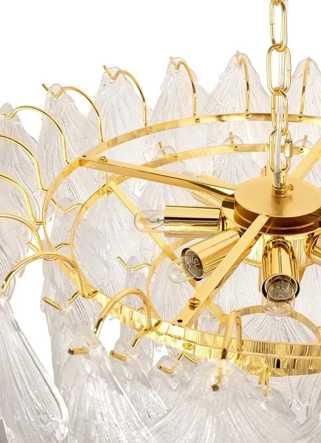 Lustra suspendata metal auriu si sticla SCARLETT 60