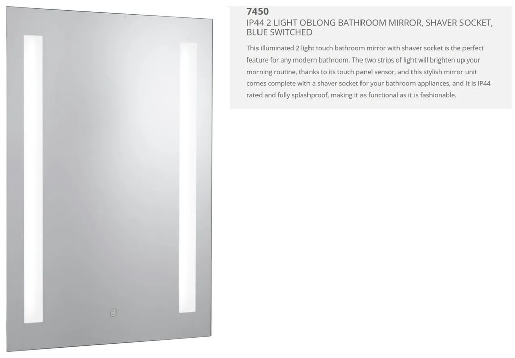 Oglinda cu iluminat LED pentru baie IP44 Bathroom 7450 SRT