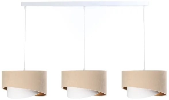Lustră pe cablu GALAXY 3xE27/60W/230V bej/albă/aurie